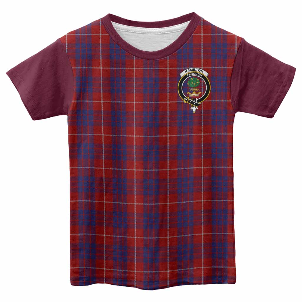 Hamilton Tartan Accent Kid T-shirt with Family Crest