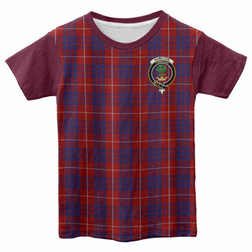 Hamilton Tartan Accent Kid T-shirt with Family Crest