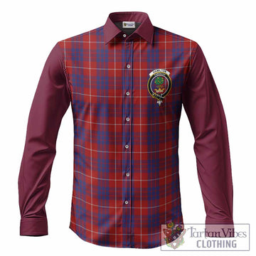 Hamilton Tartan Accent Long Sleeve Button Shirts with Family Crest