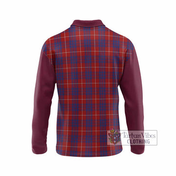 Hamilton Tartan Accent Long Sleeve Polo Shirt with Family Crest