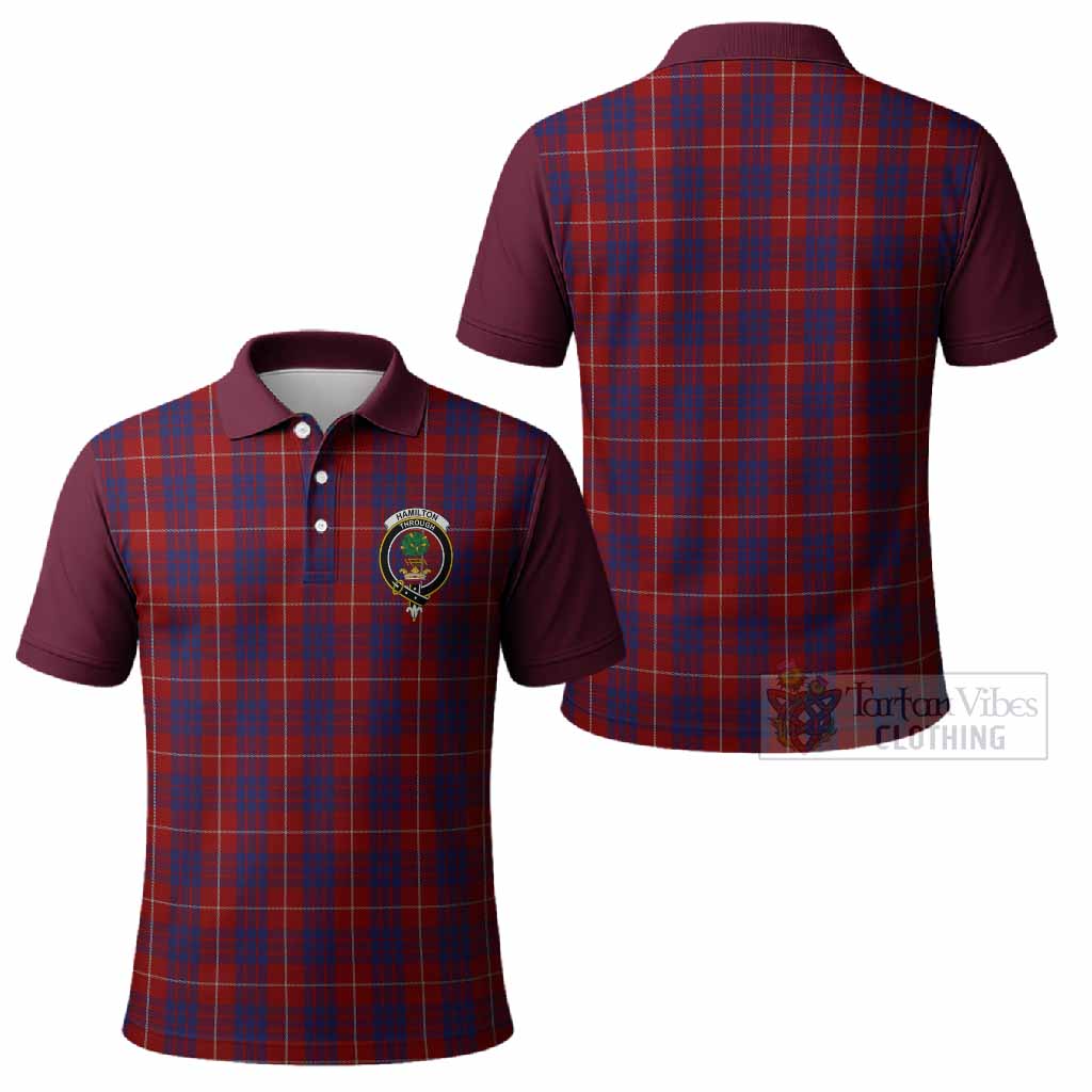 Hamilton Tartan Accent Polo Shirt with Family Crest