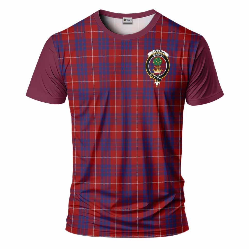 Hamilton Tartan Accent T-Shirt with Family Crest
