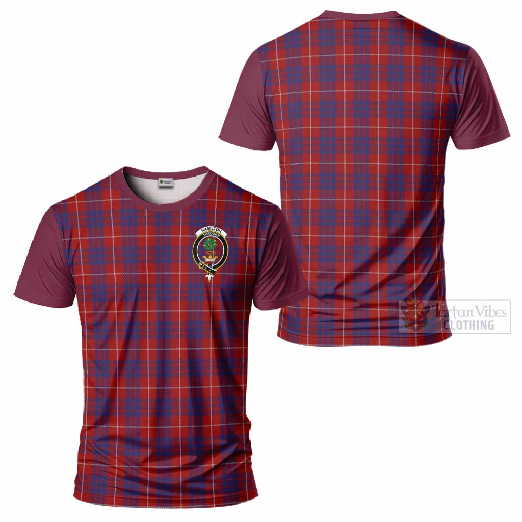 Hamilton Tartan Accent T-Shirt with Family Crest