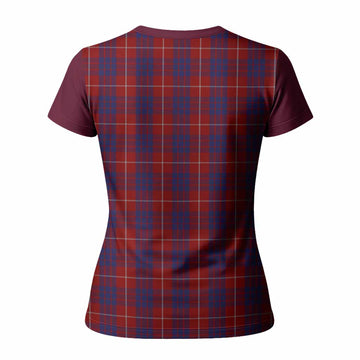 Hamilton Tartan Accent Women T shirt with Family Crest