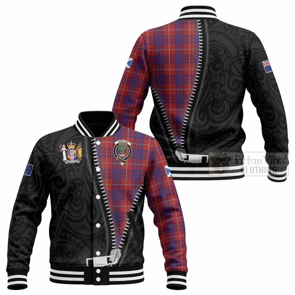 Hamilton Tartan Baseball Jacket New Zealand Pattern Unique Zipper Stylized