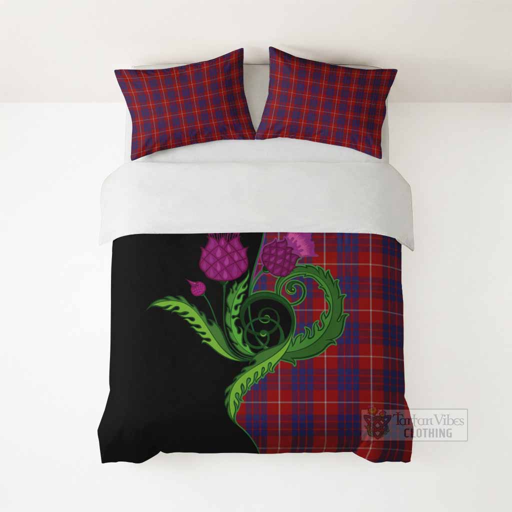 Hamilton Tartan Bedding Set Traditional Scottish Thistle - Tartan Vibes Clothing