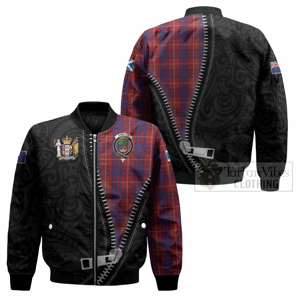 Hamilton Tartan Bomber Jacket New Zealand Pattern Unique Zipper Stylized