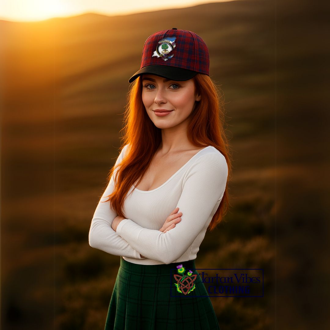 Hamilton Tartan Classic Cap with Family Crest In Me Style