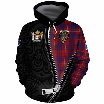 Hamilton Tartan Cotton Hoodie New Zealand Pattern Unique Zipper Stylized