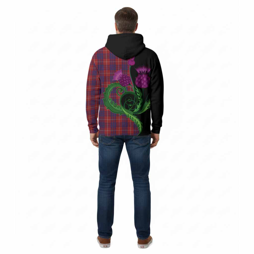 Hamilton Tartan Cotton Hoodie Traditional Scottish Thistle