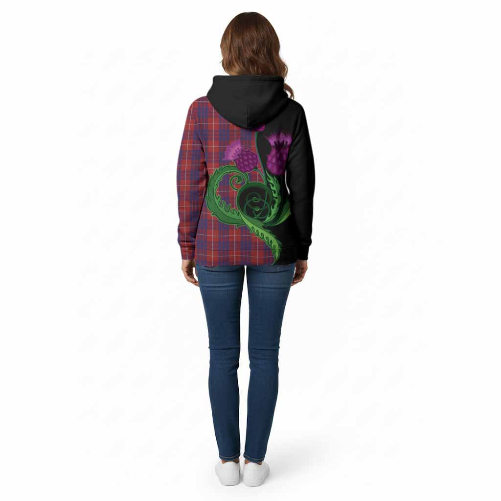 Hamilton Tartan Cotton Hoodie Traditional Scottish Thistle