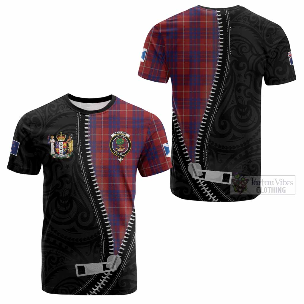 Hamilton Tartan Cotton T-shirt New Zealand Pattern Unique Zipper Stylized