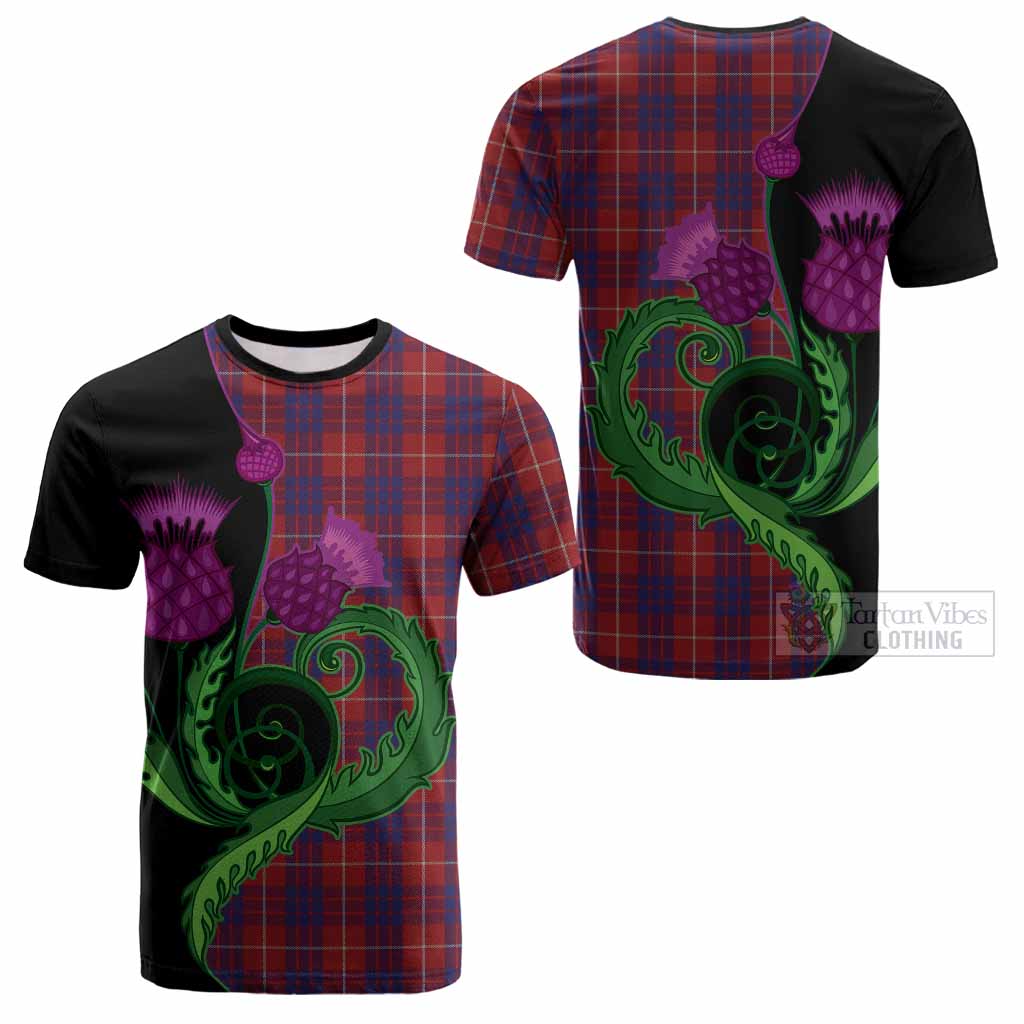 Hamilton Tartan Cotton T-shirt Traditional Scottish Thistle