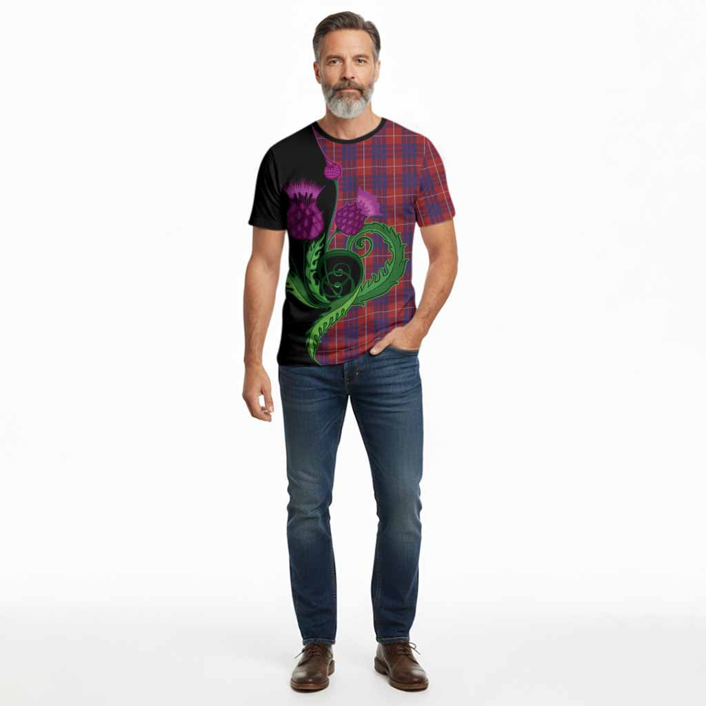 Hamilton Tartan Cotton T-shirt Traditional Scottish Thistle