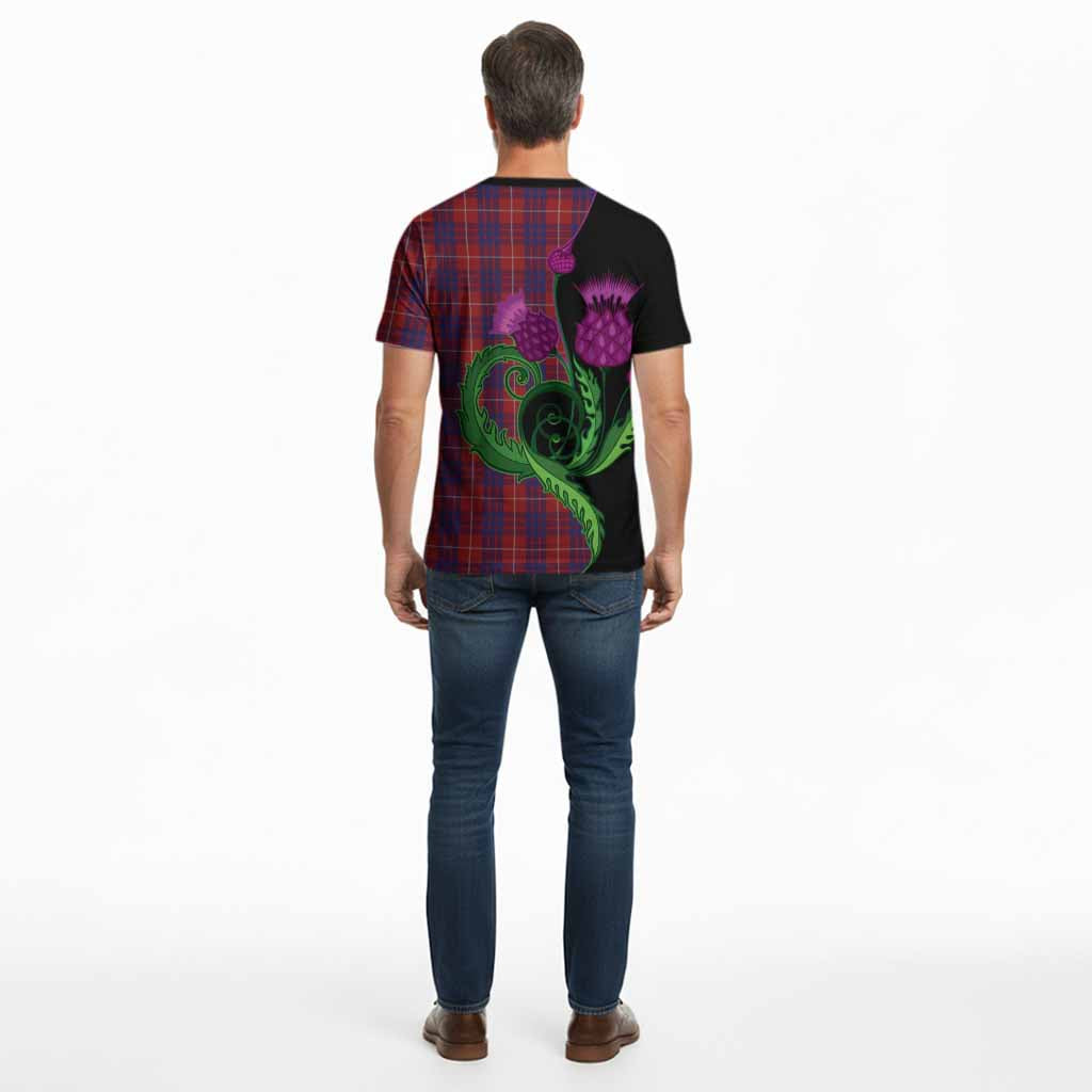 Hamilton Tartan Cotton T-shirt Traditional Scottish Thistle