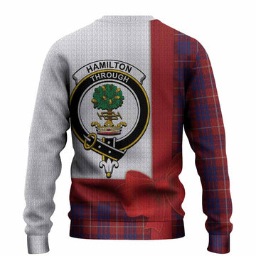 Hamilton Tartan Crest Christmas Christmas Ugly Sweater Highland Cow Bagpipes Coquette Bow Style