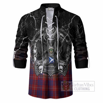 Hamilton Tartan Crest Ghillie Shirt Celtic Odin's Raven Legacy