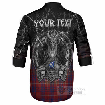 Hamilton Tartan Crest Ghillie Shirt Celtic Odin's Raven Legacy