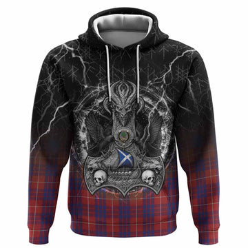 Hamilton Tartan Crest Hoodie Celtic Odin's Raven Legacy