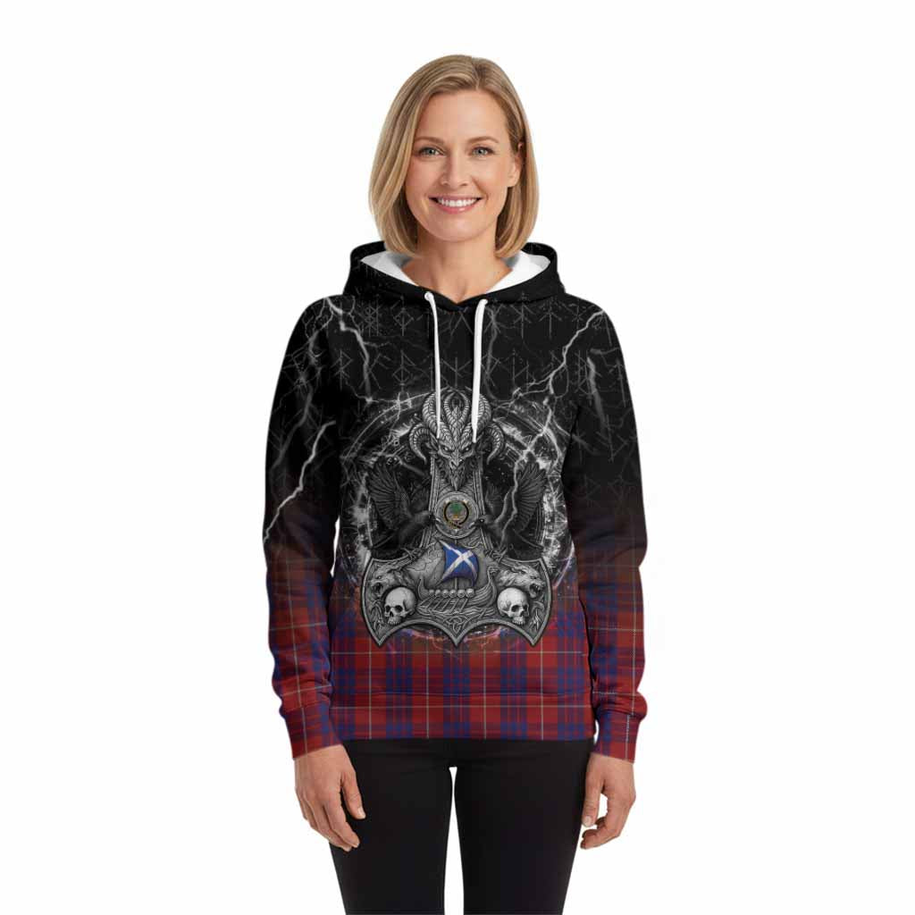 Hamilton Tartan Crest Hoodie Celtic Odin's Raven Legacy