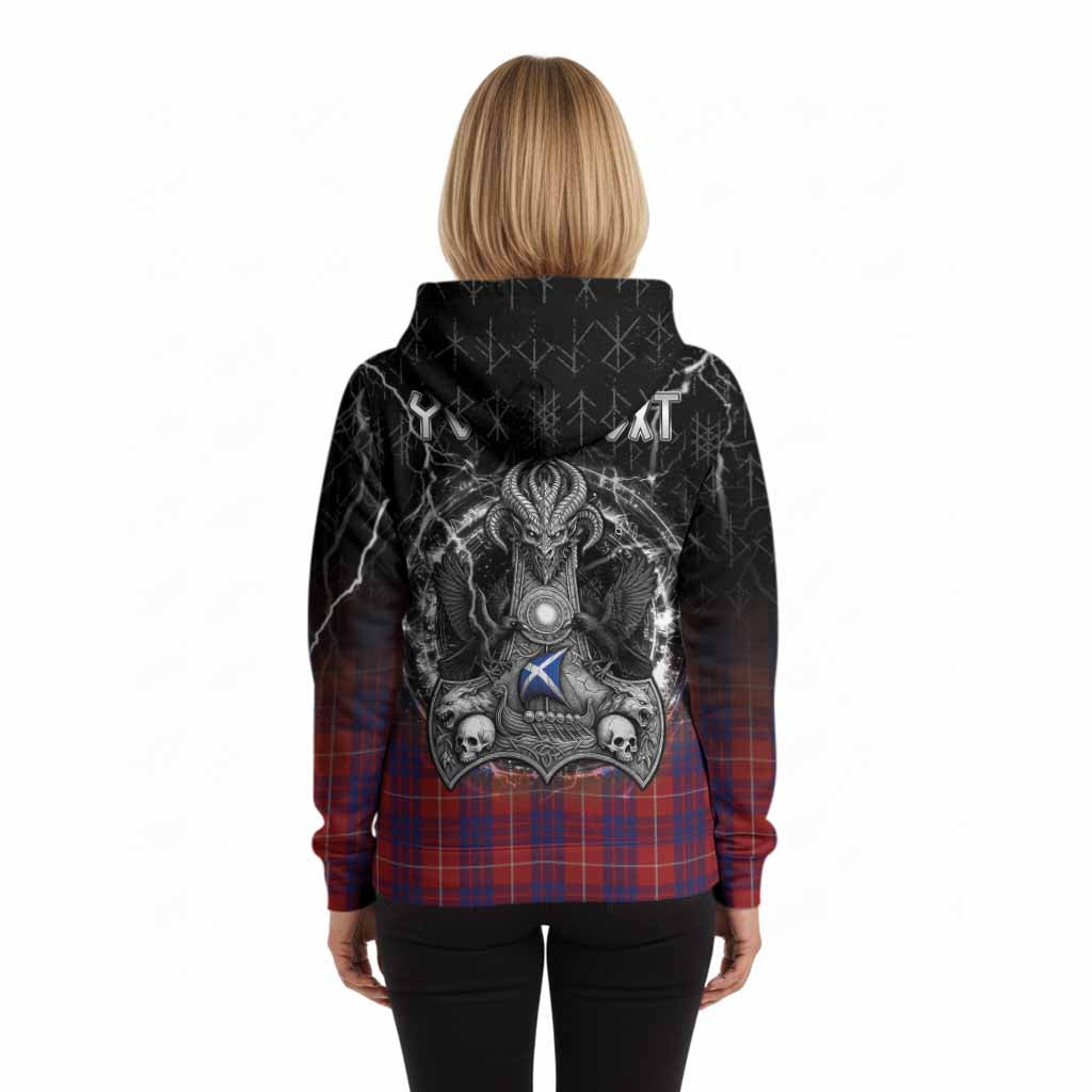 Hamilton Tartan Crest Hoodie Celtic Odin's Raven Legacy