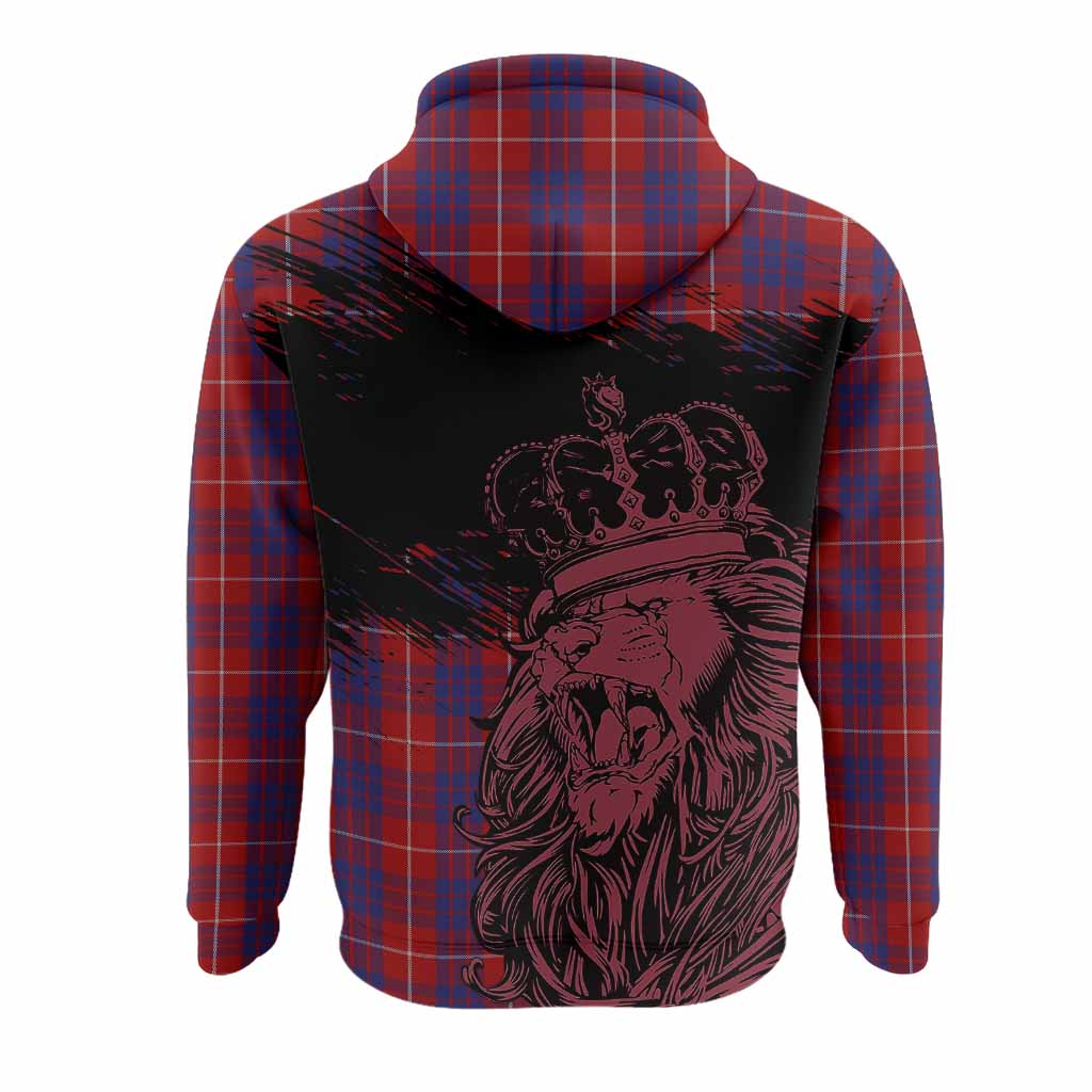 Hamilton Tartan Crest Hoodie Crowned Lion Heritage Style