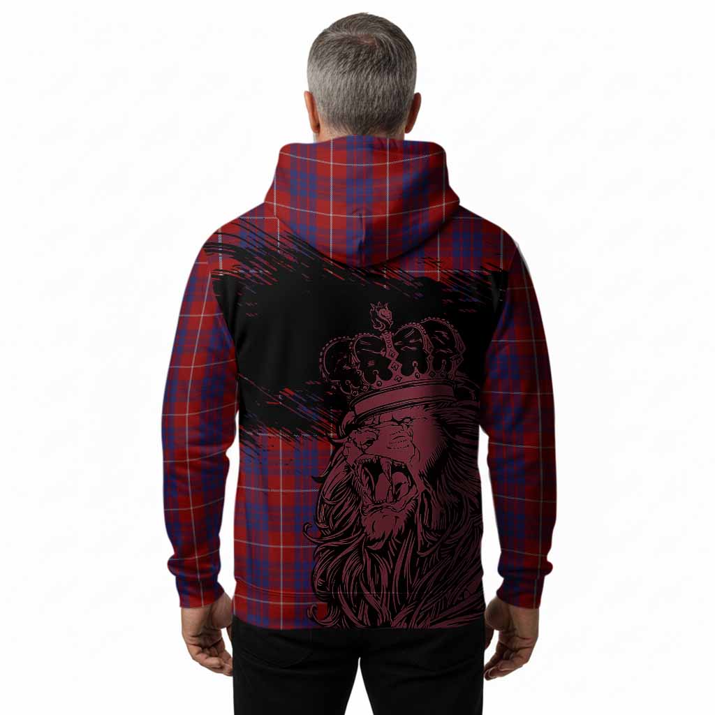 Hamilton Tartan Crest Hoodie Crowned Lion Heritage Style