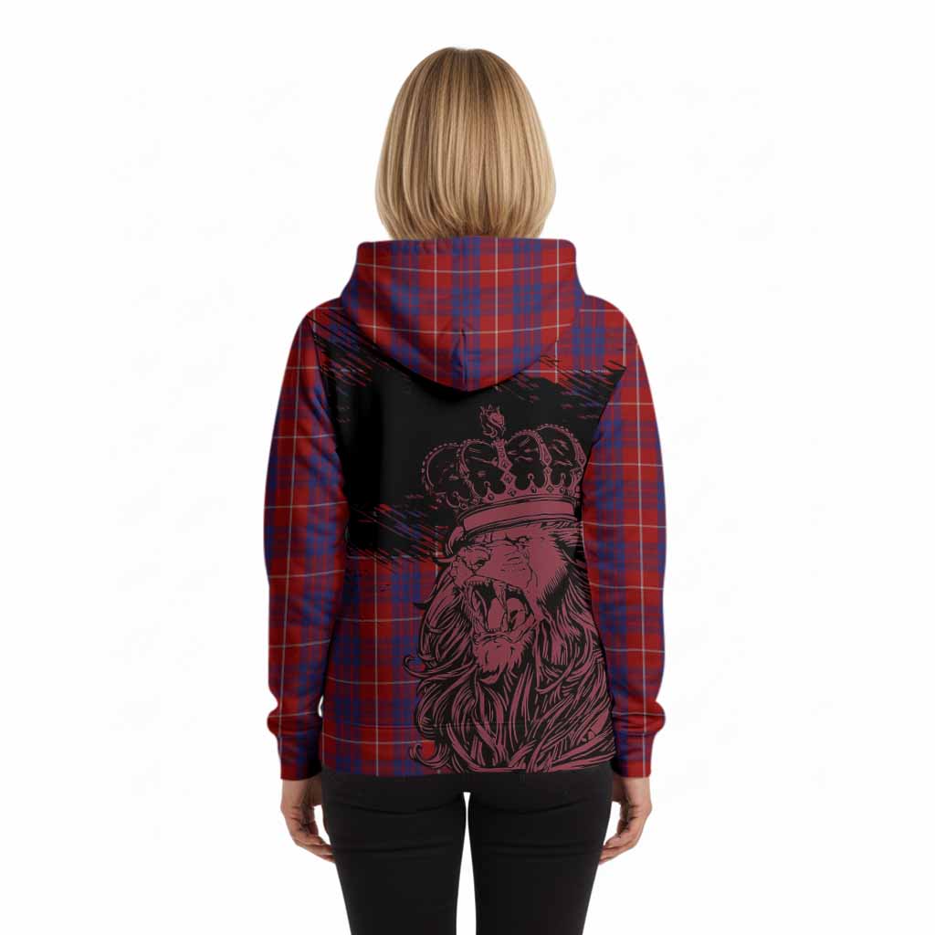 Hamilton Tartan Crest Hoodie Crowned Lion Heritage Style