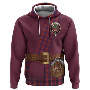 Hamilton Tartan Crest Hoodie Kilt Costume Style