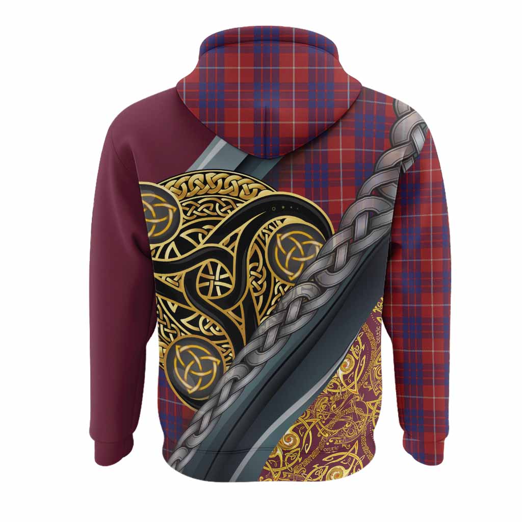 Hamilton Tartan Crest Hoodie Scottish Triskele Celtic