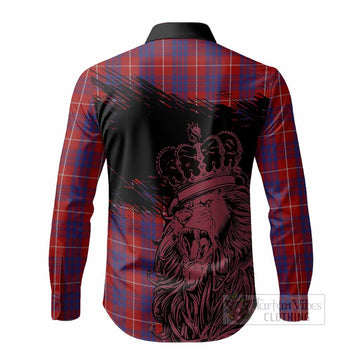 Hamilton Tartan Crest Long Sleeve Button Shirts Crowned Lion Heritage Style