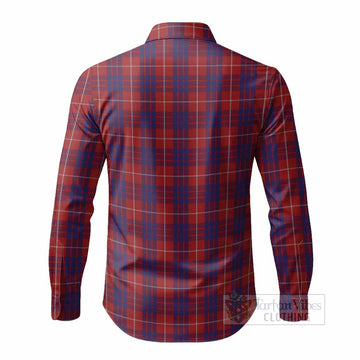 Hamilton Tartan Crest Long Sleeve Button Shirts Ferocious Lion Style