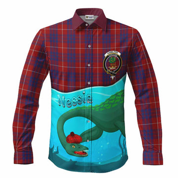 Hamilton Tartan Crest Long Sleeve Button Shirts Nessie Under Water