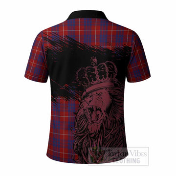 Hamilton Tartan Crest Polo Shirt Crowned Lion Heritage Style