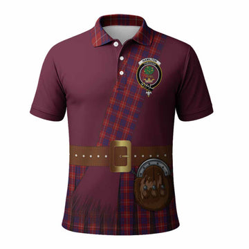 Hamilton Tartan Crest Polo Shirt Kilt Costume Style