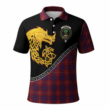 Hamilton Tartan Crest Polo Shirt Legendary Dragon Knot Half Style