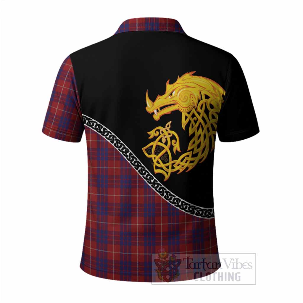 Hamilton Tartan Crest Polo Shirt Legendary Dragon Knot Half Style