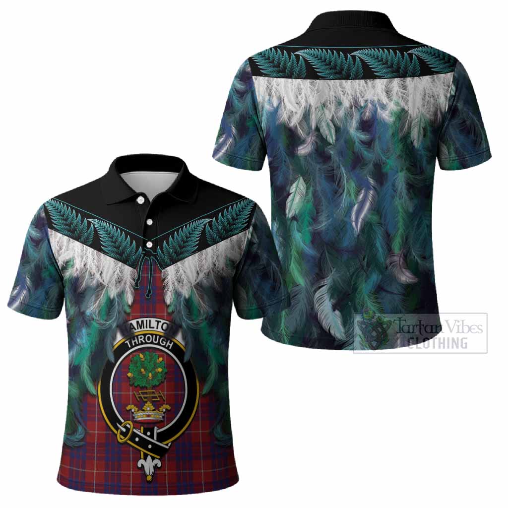 Hamilton Tartan Crest Polo Shirt New Zealand Maori Korowai Cloak