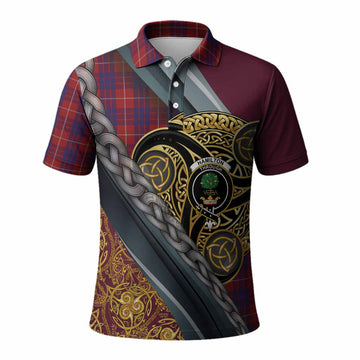 Hamilton Tartan Crest Polo Shirt Scottish Triskele Celtic