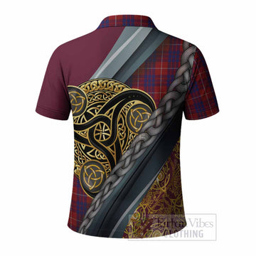 Hamilton Tartan Crest Polo Shirt Scottish Triskele Celtic
