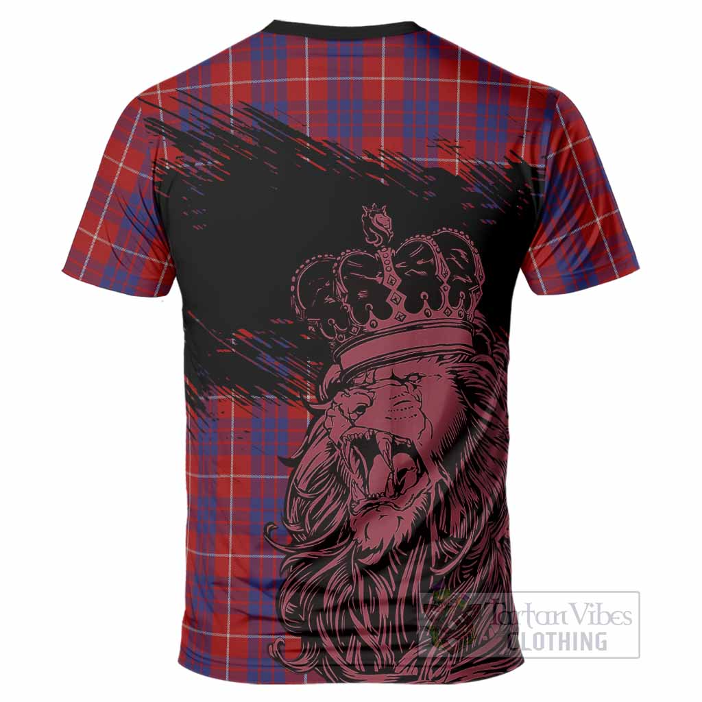Hamilton Tartan Crest T-Shirt Crowned Lion Heritage Style