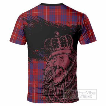 Hamilton Tartan Crest T-Shirt Crowned Lion Heritage Style