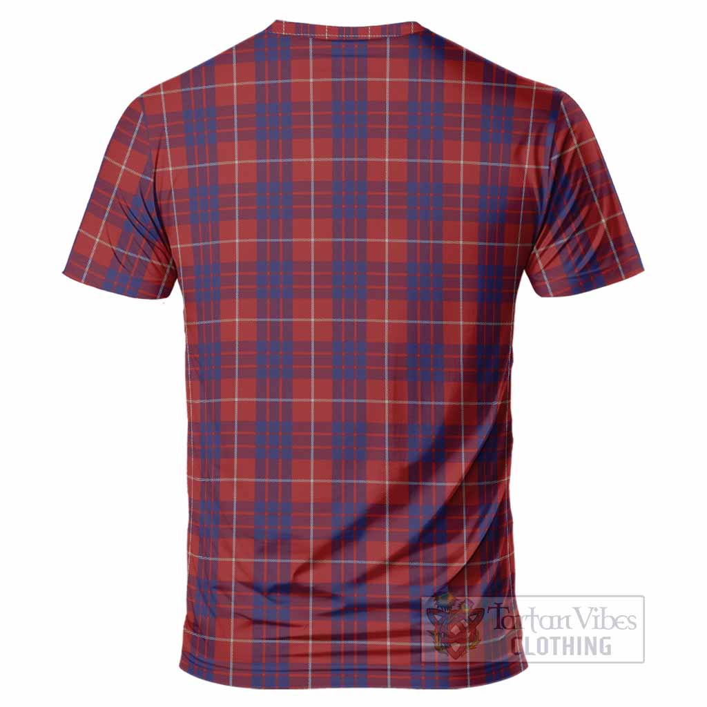 Hamilton Tartan Crest T-Shirt Ferocious Lion Style