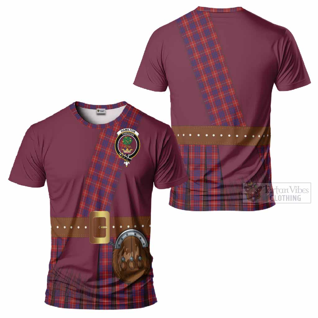 Hamilton Tartan Crest T-Shirt Kilt Costume Style