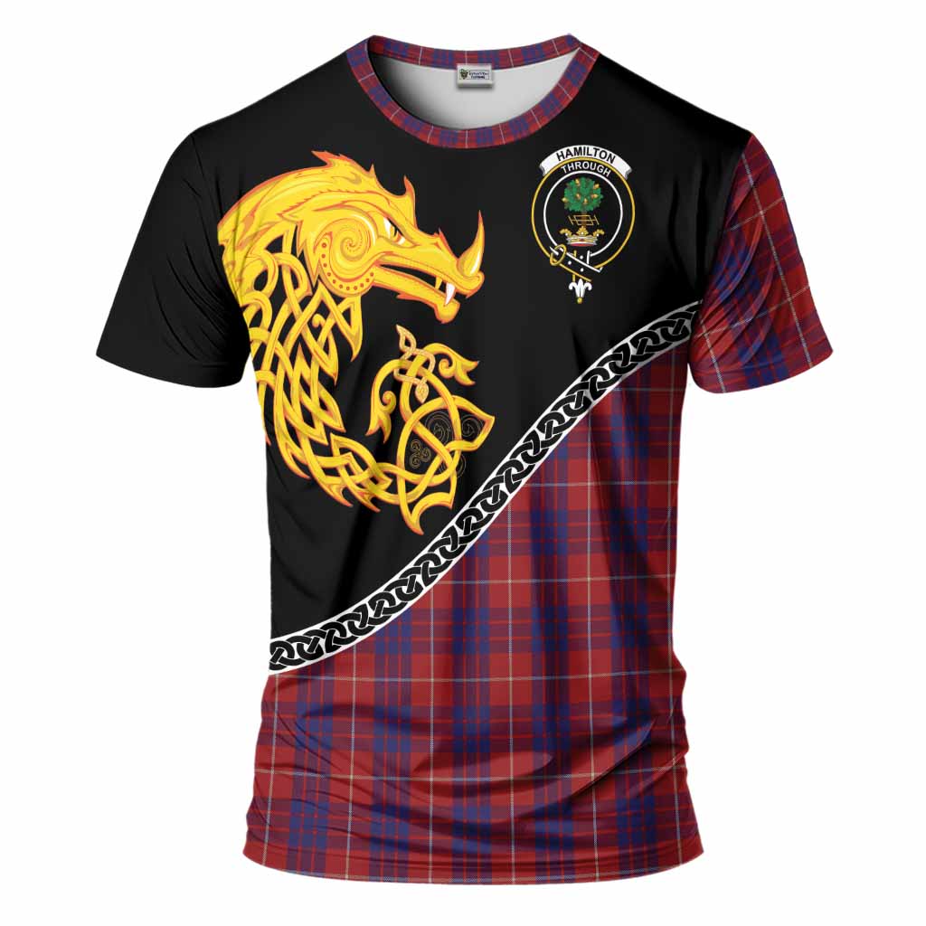 Hamilton Tartan Crest T-Shirt Legendary Dragon Knot Half Style