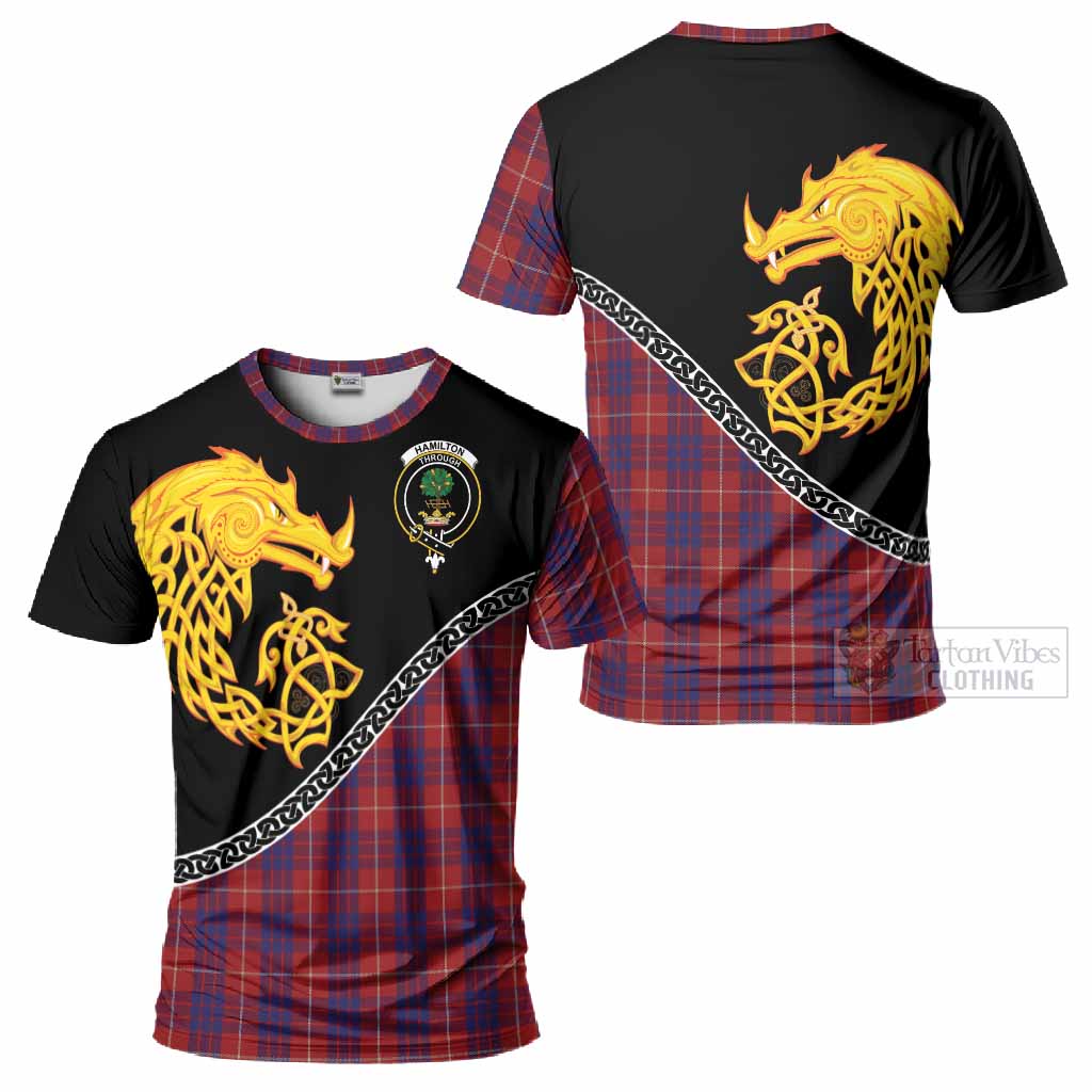 Hamilton Tartan Crest T-Shirt Legendary Dragon Knot Half Style