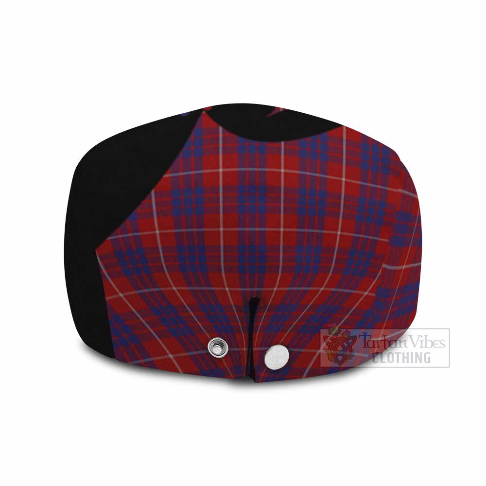 Hamilton Tartan Family Crest Flat Cap, Jeff Cap Scotland Thistle Floral