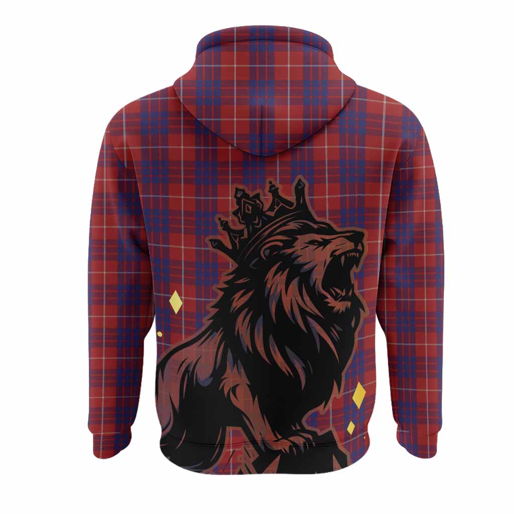 Hamilton Tartan Family Crest Hoodie Crowned Lion Roaring