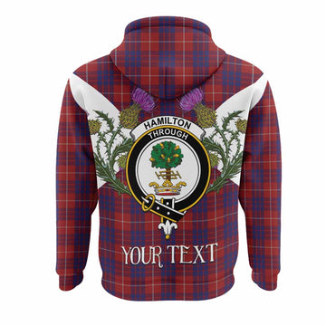Hamilton Tartan Family Crest Hoodie Scottish Burns Night Thistle Floral