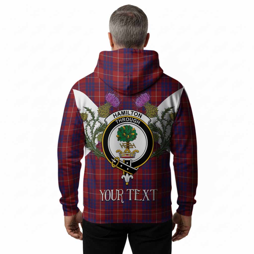 Hamilton Tartan Family Crest Hoodie Scottish Burns Night Thistle Floral